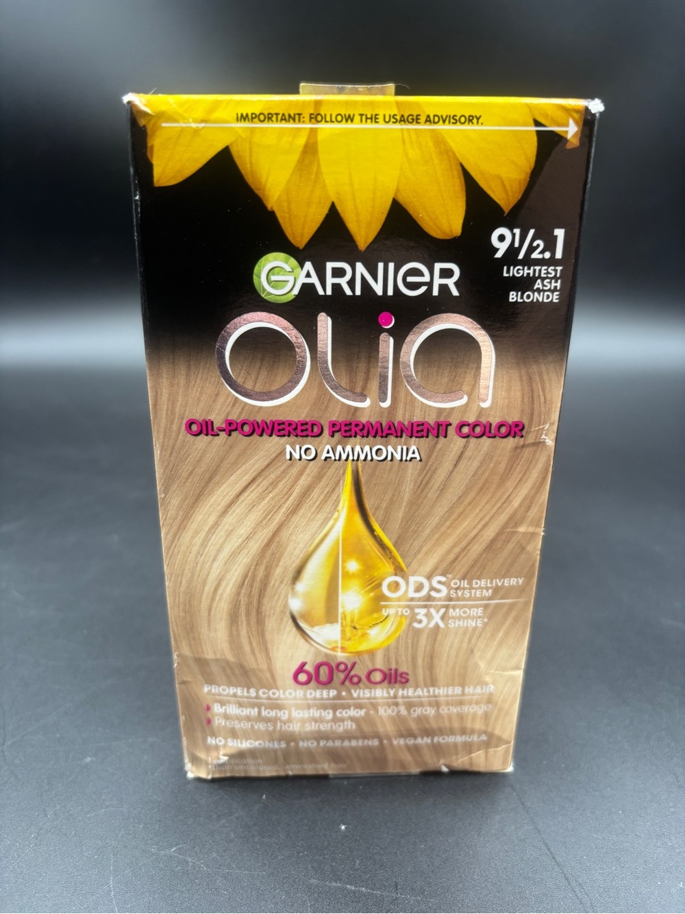 Garnier Olia Permanent Hair Color – 9½ / 2.1 Lightest Ash Blonde Brand New